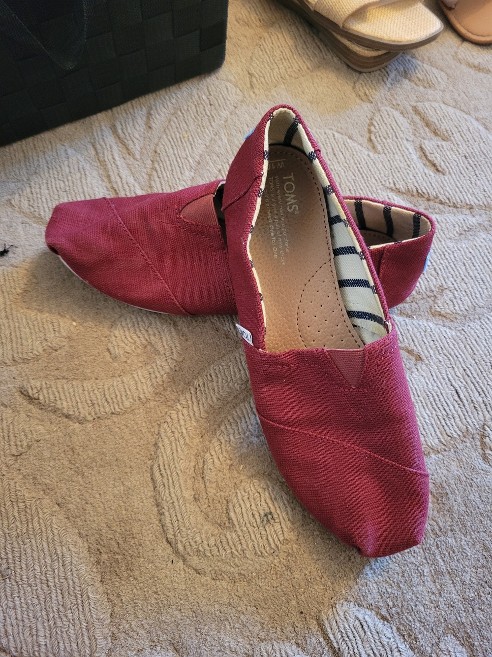 TOMS Women’s Classic Slip-On Canvas Shoes - Red